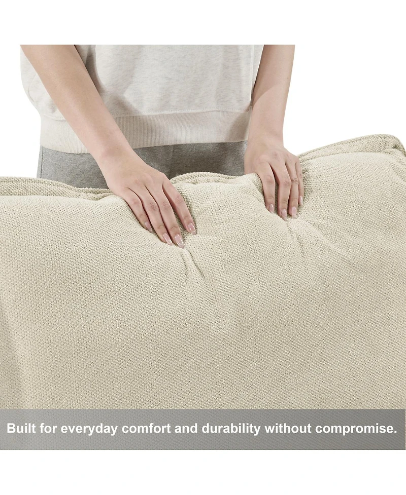 Streamdale Furniture L-shaped sofa, cotton-linen, storage armrest, 3-seater for living room/office