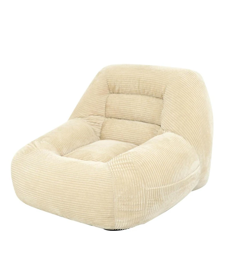 Streamdale Furniture Camel Corduroy Beanbag Couch for Living Room, Bedroom & Dorm - Cozy Mini Couch