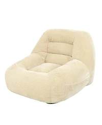 Streamdale Furniture Camel Corduroy Beanbag Couch for Living Room, Bedroom & Dorm - Cozy Mini Couch