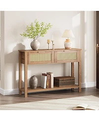 gaomon Wooden Console Table with 2 Storage Drawers