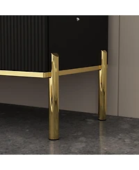 Homsee Dresser with 4 Doors and Deep Drawer, Side Cabinet for Bedroom, Living Room