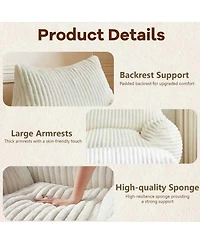 Streamdale Furniture Ergonomic Corduroy Lounge Chair with Ottoman