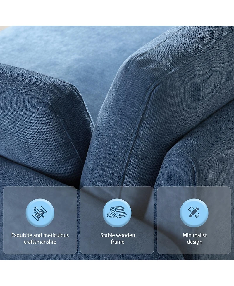 Streamdale Furniture Oversized Chenille Sofa Chair, Wide Seat Accent Chair