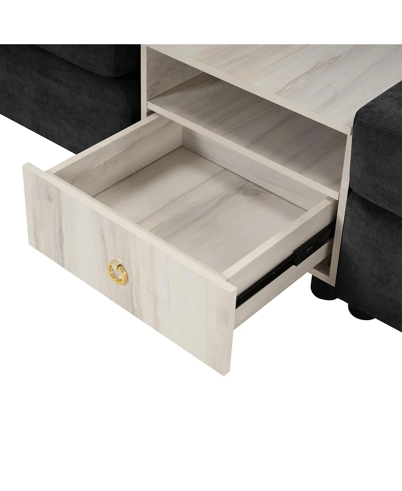 Streamdale Furniture Modern 111.8" Modular Upholstered 3-Seater Sofa Couch with Storage