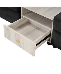 Streamdale Furniture Modern 111.8" Modular Upholstered 3-Seater Sofa Couch with Storage