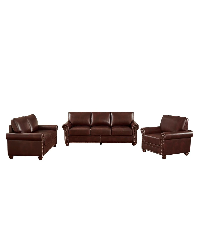 Streamdale Furniture Living Room Sofa with Storage Sofa 1+2+3 Sectional Burgundy Faux Leather