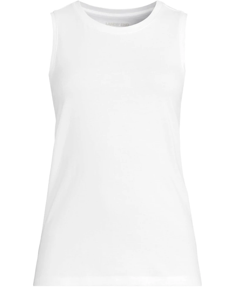 Lands' End Women's Petite Supima Cotton Crew Neck Tank