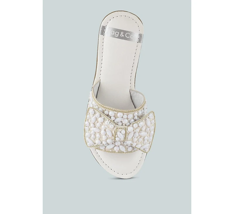 Pipa Big Bow Beaded Flats