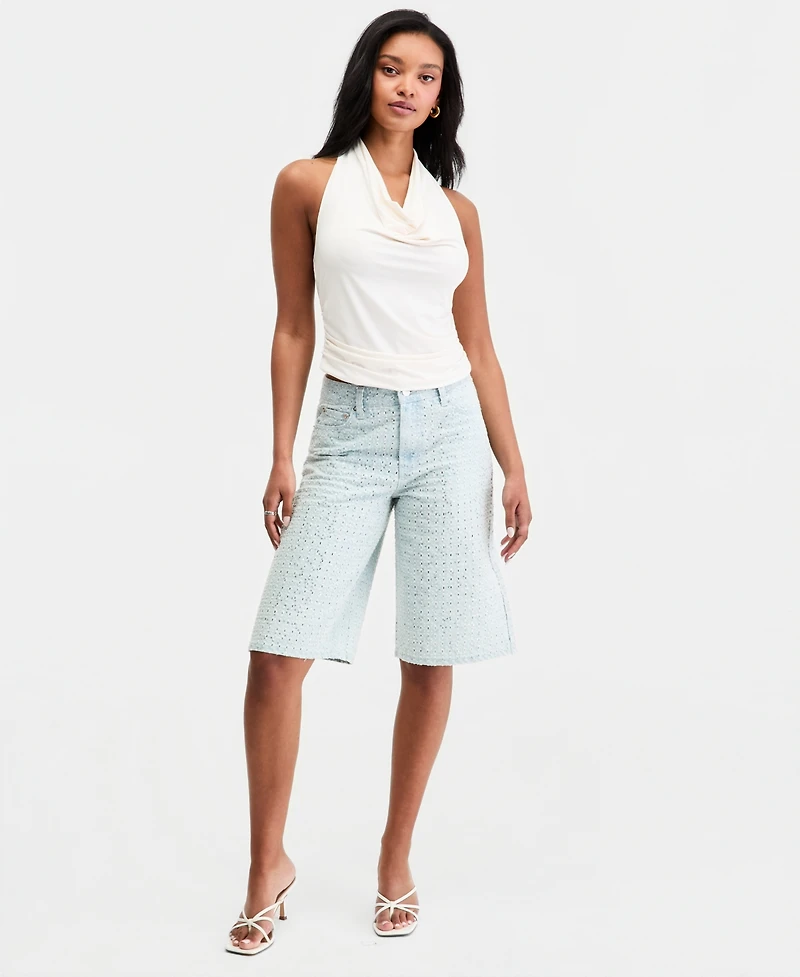 Bar Iii Women's Cowl-Neck Halter Top, Macy's Exclusive