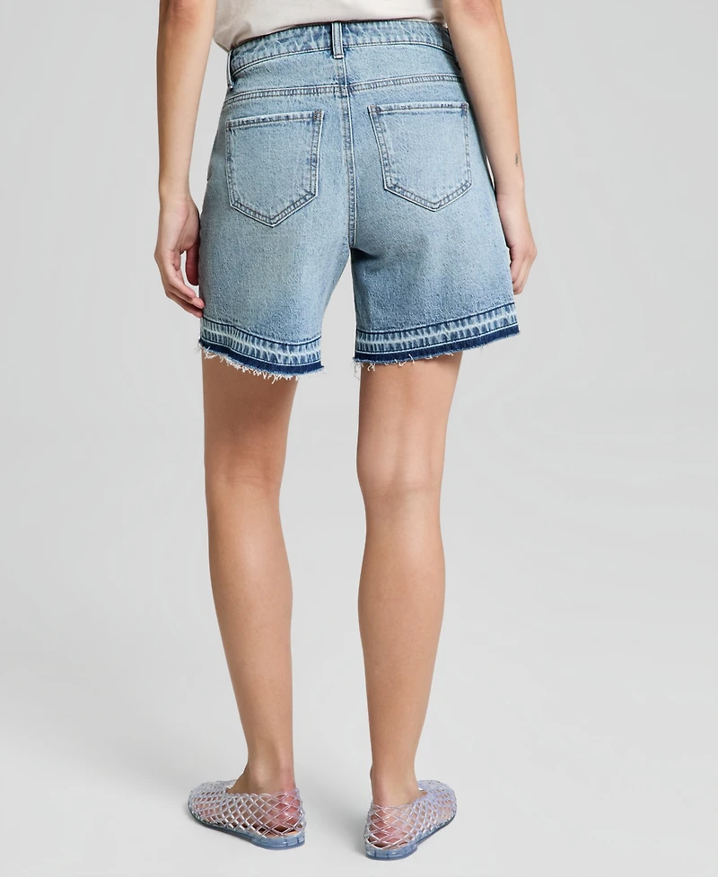 And Now This Women's High Rise Embroidered Denim Shorts, Macy's Exclusive