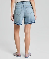 And Now This Women's High Rise Embroidered Denim Shorts, Macy's Exclusive