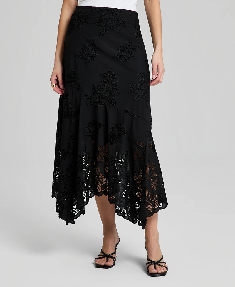 And Now This Women's Embroidered Handkerchief-Hem Maxi Skirt, Macy's Exclusive