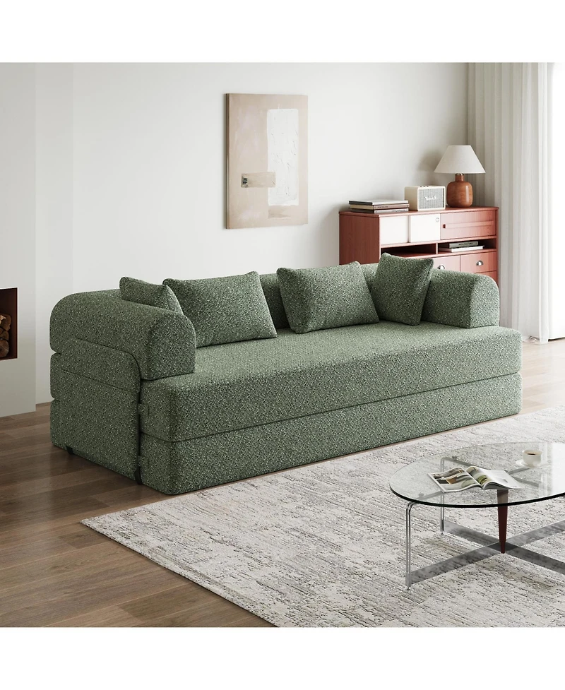 Streamdale Furniture Streamdale 78.7" Convertible Sleeper Sofa Bed with Pillow & Side Pocket