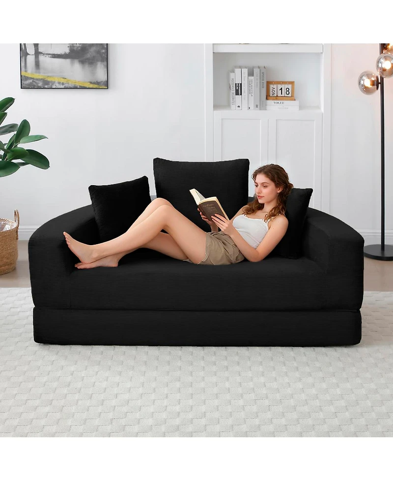 Streamdale Furniture Convertible Sofa Couch Bed, Multi-functional, Adjustable Futon for Apartment