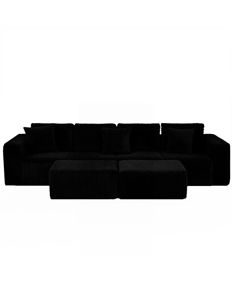 Streamdale Modular U-Shaped Sectional Sofa, 132-inch 4-Seater with Reversible Chaise Lounge