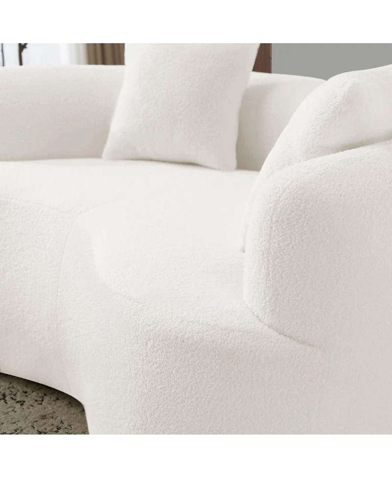 Streamdale Furniture Curved Loveseat Sofa, Teddy Velvet, No-Assembly, 350 lbs Capacity