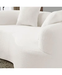 Streamdale Furniture Curved Loveseat Sofa, Teddy Velvet, No-Assembly, 350 lbs Capacity