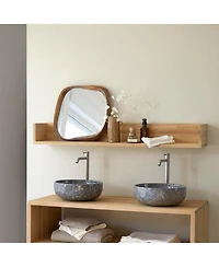 Tikamoon Teak Wood Bathroom Shelf Arty