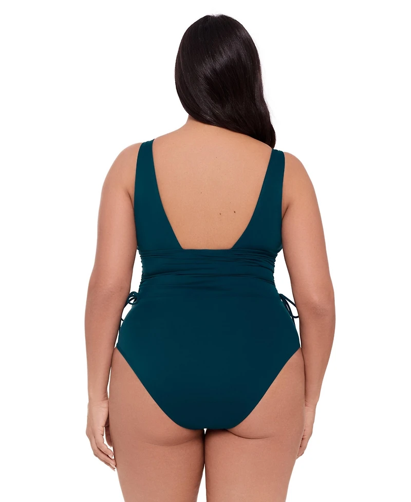 S3 Apparel Women's Sculpting Cinched Adjustable One-Piece Swimsuit