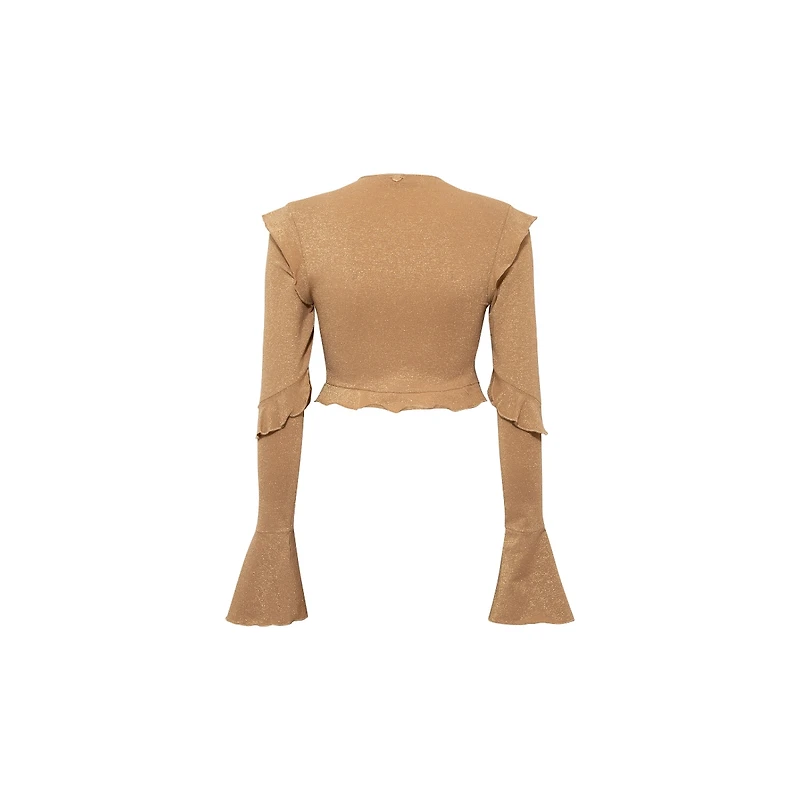 Luna B Women's Vera V-Neck Long Sleeve Crop Top