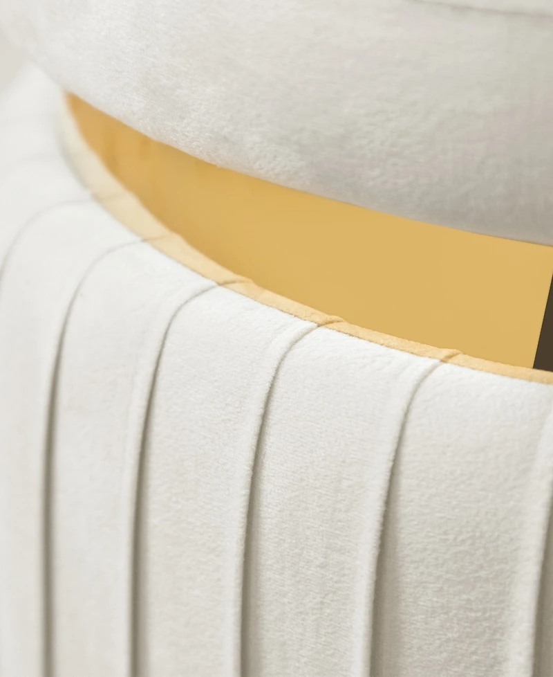 Raphael 15" Wood Upholstered Round Ottoman