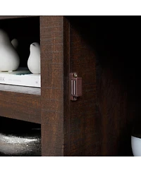 Streamdale Furniture Farmhouse Barn Door Tv Stand Media Console Espresso 60.23"W