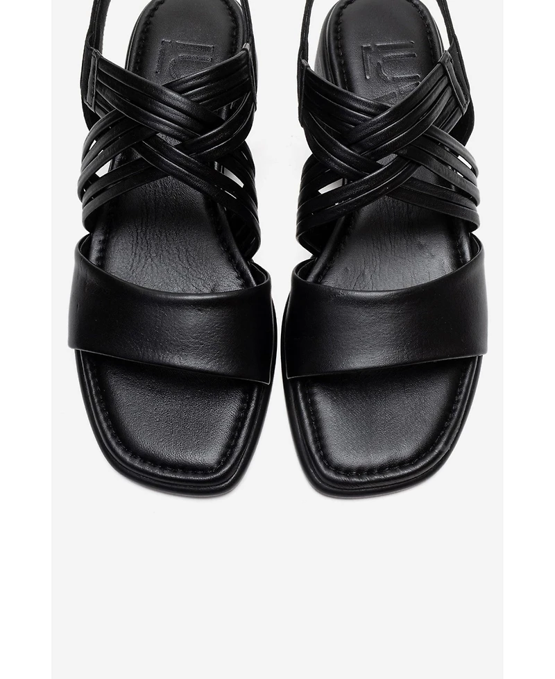 Forever & Always Shoes Women's Livello Leather Multi Strap Sandal