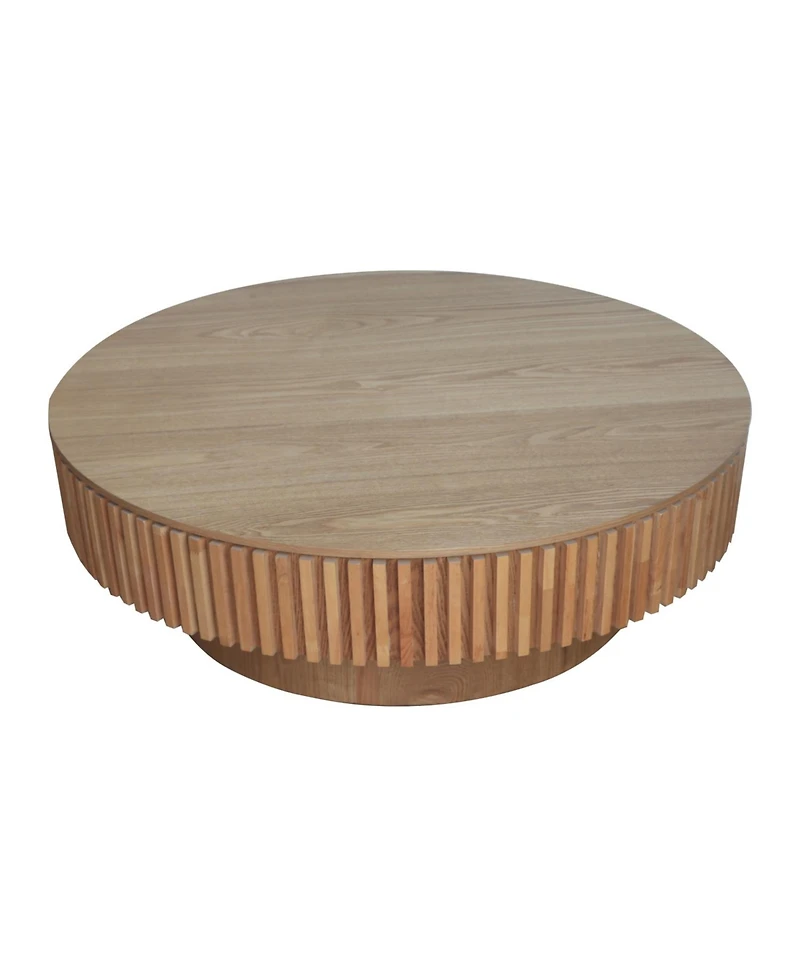 Streamdale Furniture Round Wood Coffee Table with Storage