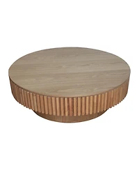 Streamdale Furniture Round Wood Coffee Table with Storage