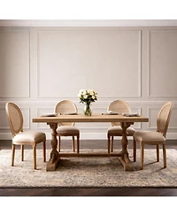 Streamdale Furniture French Style Solid Wood Rattan Back Dining Chair (Set of 2).