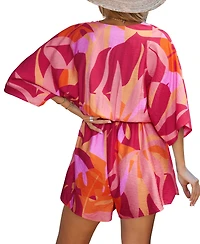 Cupshe Women's Pretty Peach Geo Romper