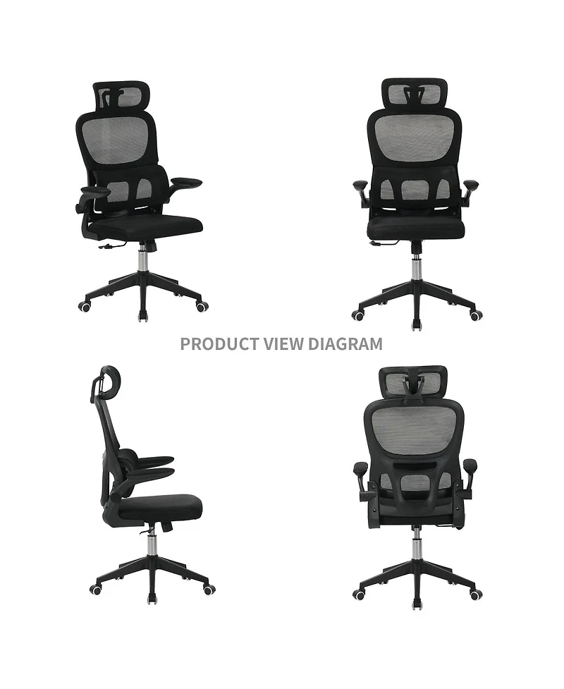 Streamdale Furniture High Back Ergonomic Big & Tall Office Chair w/ 3D Headrest & Lumbar Support