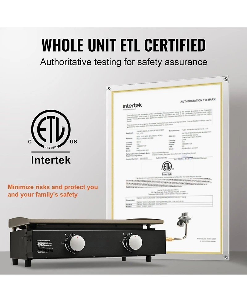 Ecooso 22.4 Inch Commercial Gas Countertop Griddle, 13,000 Btu, Heavy Duty Steel