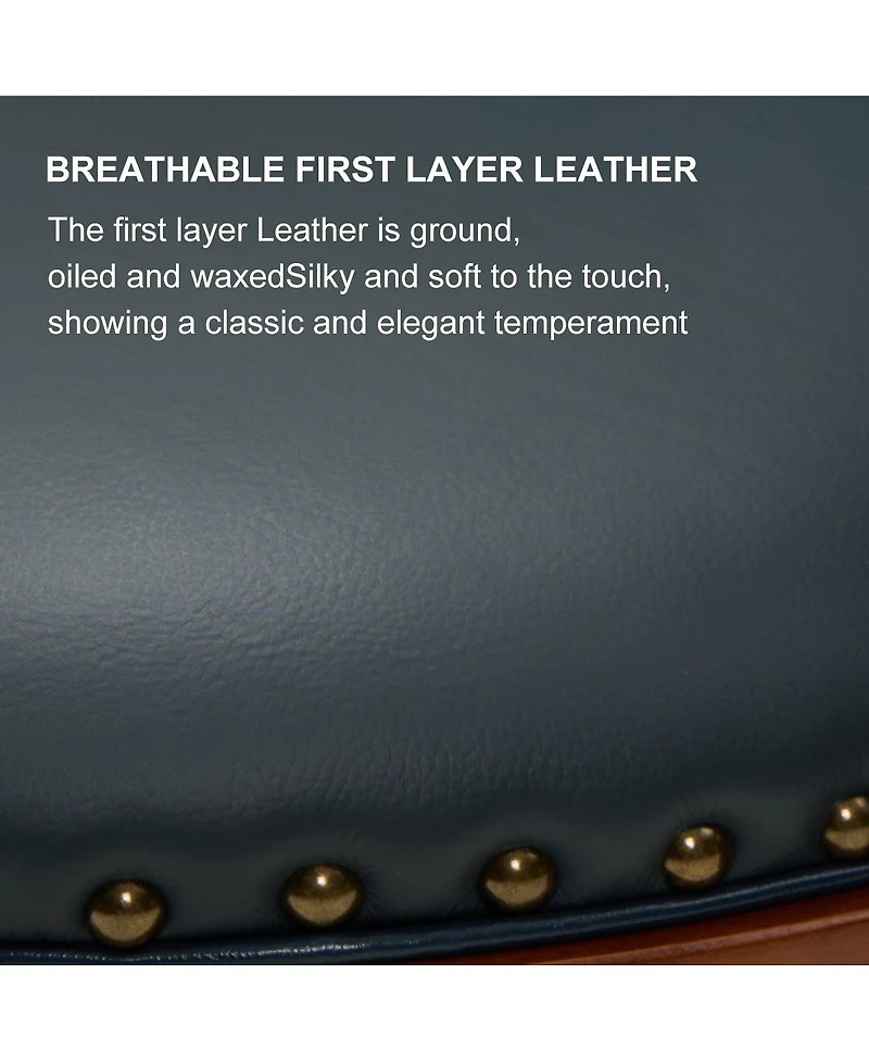 Streamdale Furniture Cow Leather Swivel Bar Stool with Backs