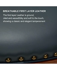 Streamdale Furniture Cow Leather Swivel Bar Stool with Backs