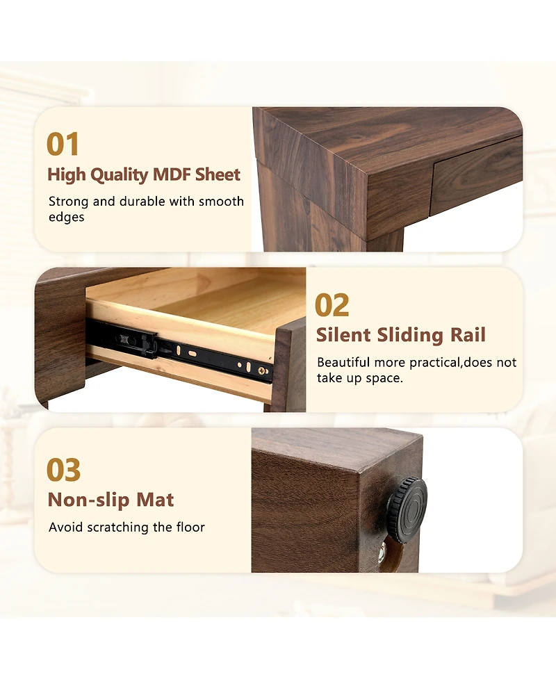 Streamdale Furniture 50-In. Natural Walnut Wood Grain Elegant Feature Bar Table