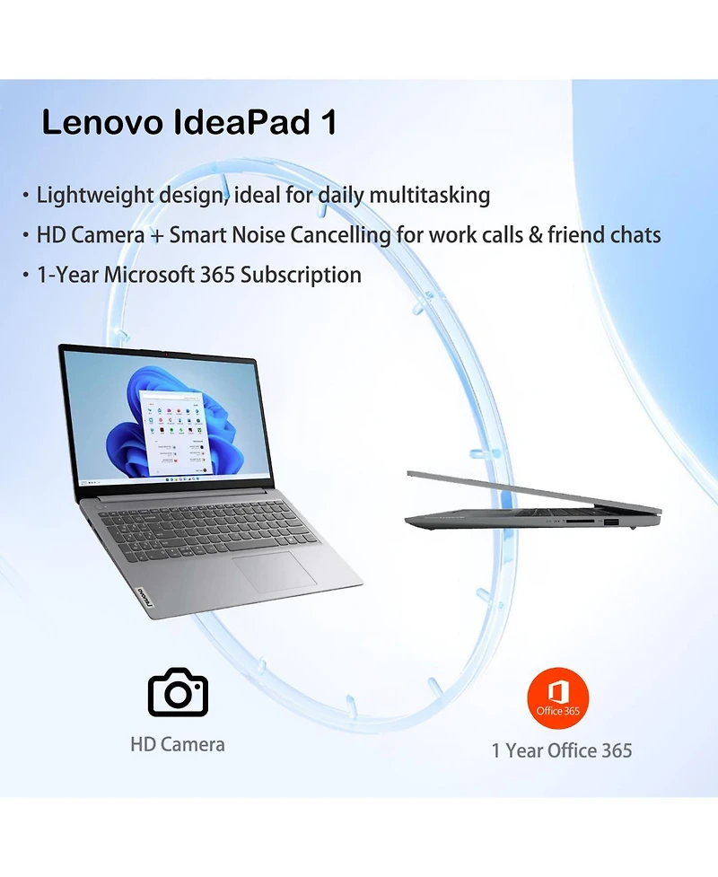 Lenovo IdeaPad 1 15.6" Entry Traditional Laptop Intel Core i5-1335U 40GB Ram Intel Iris Xe Graphics 1TB Ssd Storage Windows 11 Home 60Hz