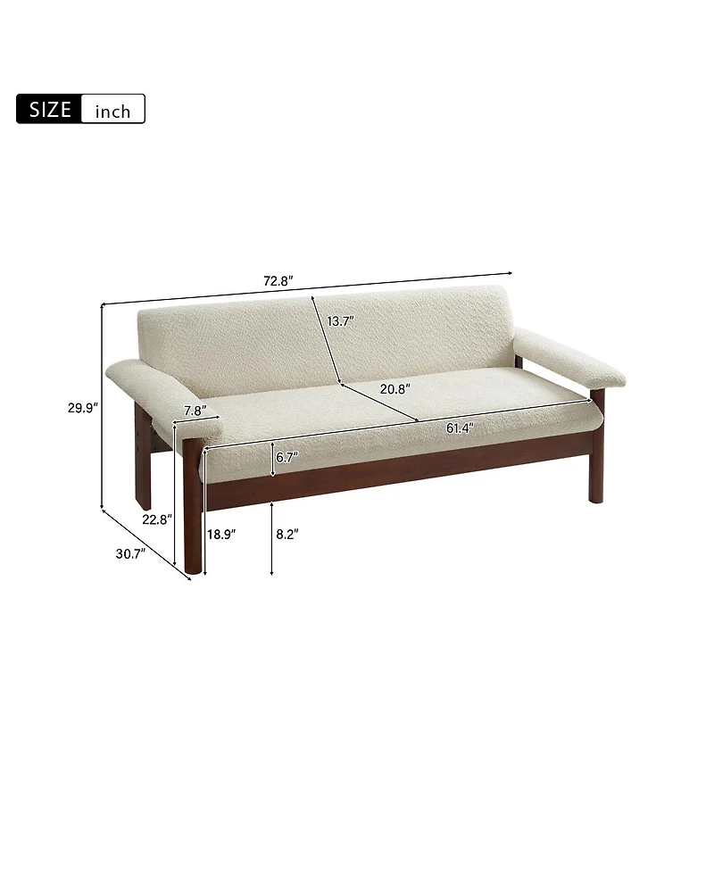 Streamdale Furniture Modern Loveseat Sofa 2 Seater Couch with Armrest Pillows