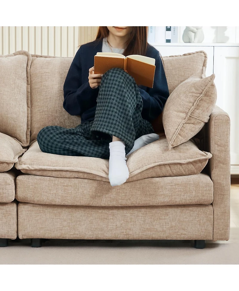 Streamdale Furniture Modular Sectional Sofa, 130.7" U Shaped Couch Set, 4-Seater Comfy Cloud Couches