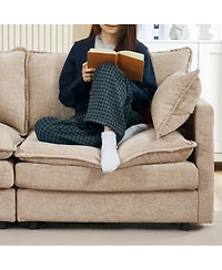 Streamdale Furniture Modular Sectional Sofa, 130.7" U Shaped Couch Set, 4-Seater Comfy Cloud Couches