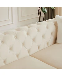 Streamdale Furniture Velvet 3+2 Seater Sofa with Solid Wood Frame & Metal Feet