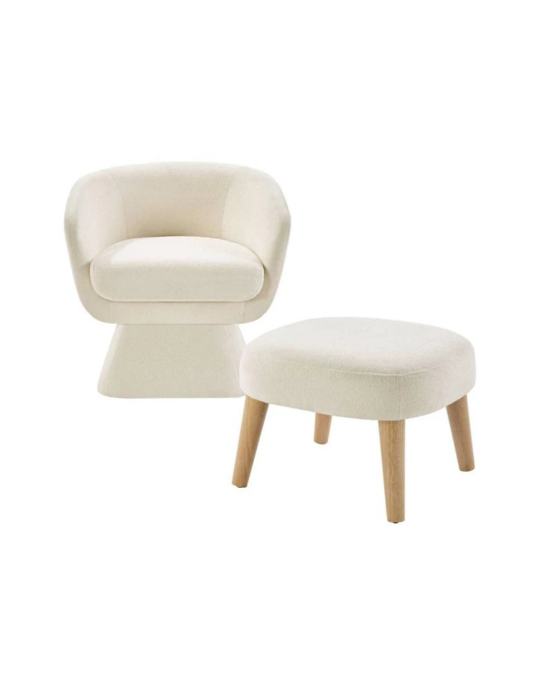 Streamdale Furniture Lazy Chair with Ottoman, Modern Lounge Accent Chair, Upholstered Sofa Chair