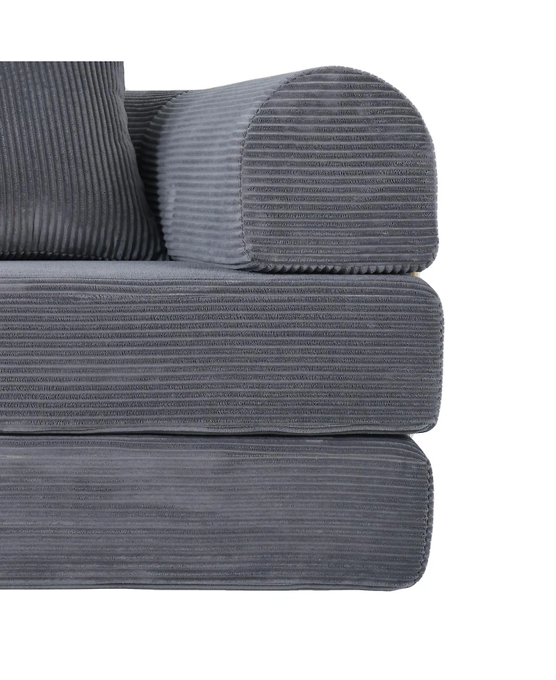 Streamdale Furniture 2-in-1 Foldable Sofa Bed, 75 Inch Folding Couch w/ Memory Foam Mattress & 2 Pillows