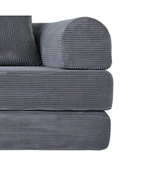 Streamdale Furniture 2-in-1 Foldable Sofa Bed, 75 Inch Folding Couch w/ Memory Foam Mattress & 2 Pillows