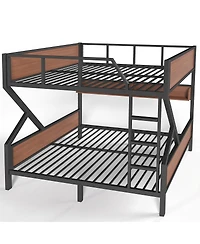 Streamdale Furniture Full/Full Bunk Bed w/ Storage Shelves & Lights