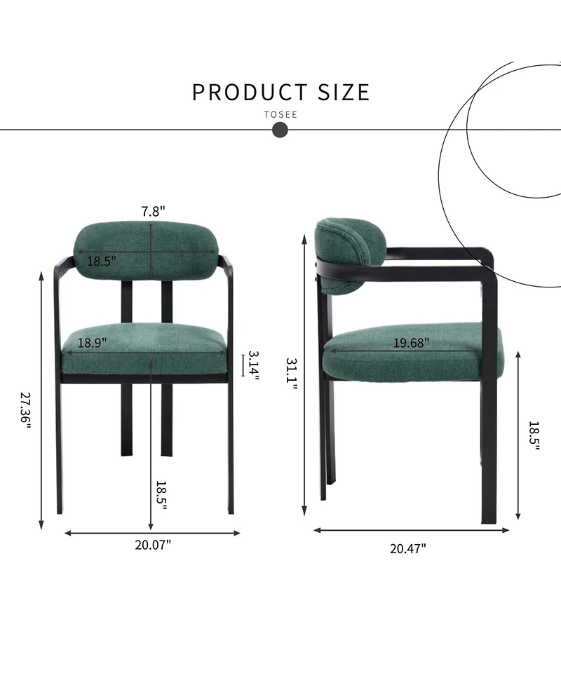Clihome Modern Dining Room Chairs, Upholstered Boucle Kitchen Chairs