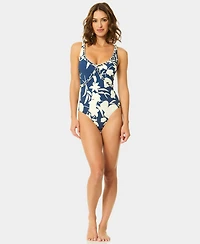 CeCe Women's V-Neck One-Piece Swimsuit