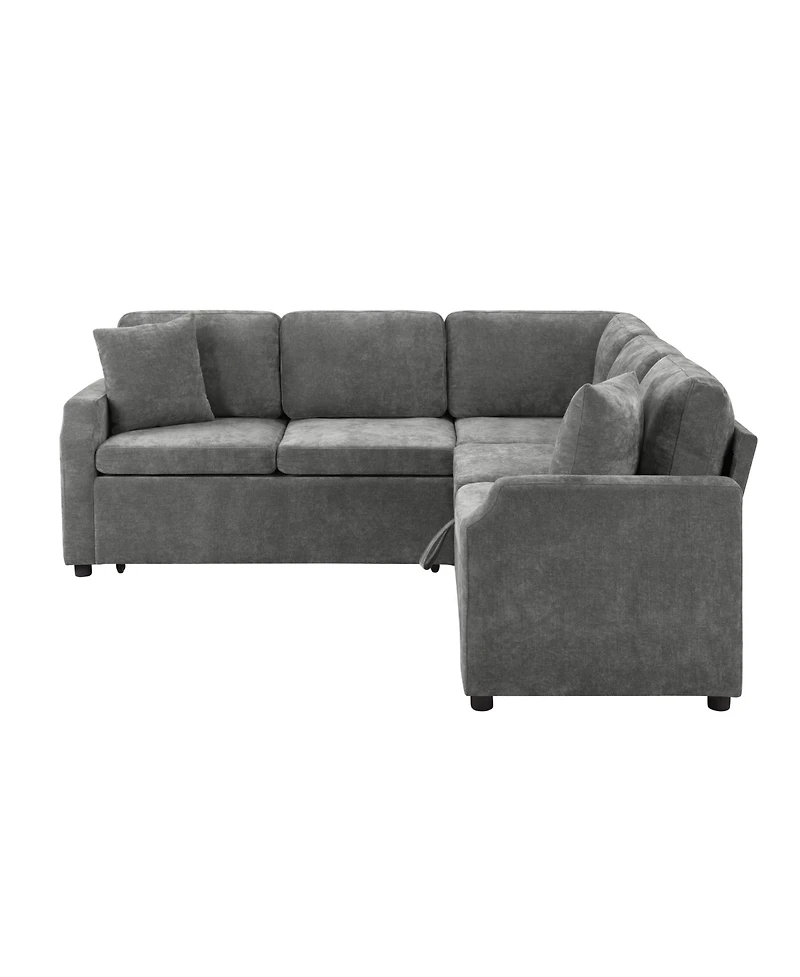 Streamdale Furniture Sectional Sofa Bed L-Shape Sleeper with Hidden Storage