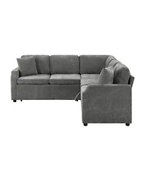 Streamdale Furniture Sectional Sofa Bed L-Shape Sleeper with Hidden Storage