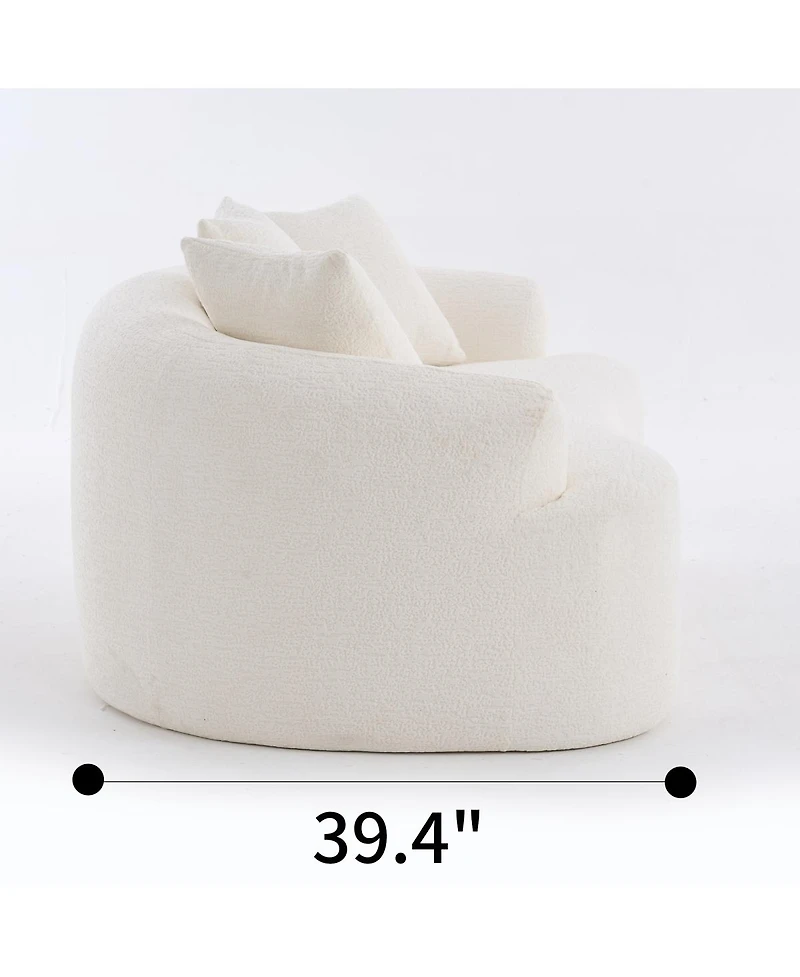 Streamdale Compact Chenille Sofa with 3 Decorative Pillows